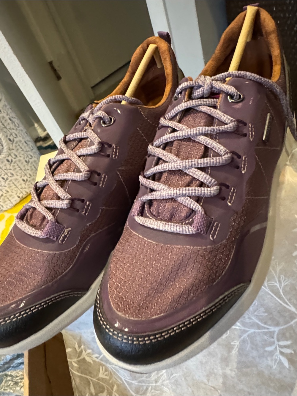 Cole Haan Athletic Lace-Up Sneakers in Purple and Brown